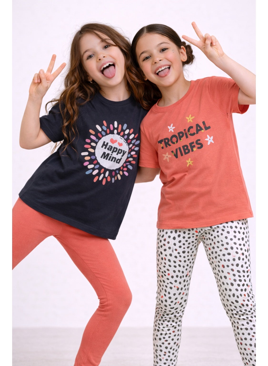 victor and jane Girls’ Multipack (2 Pack) – Graphic T-Shirts & Leggings Set (Basic Fit)